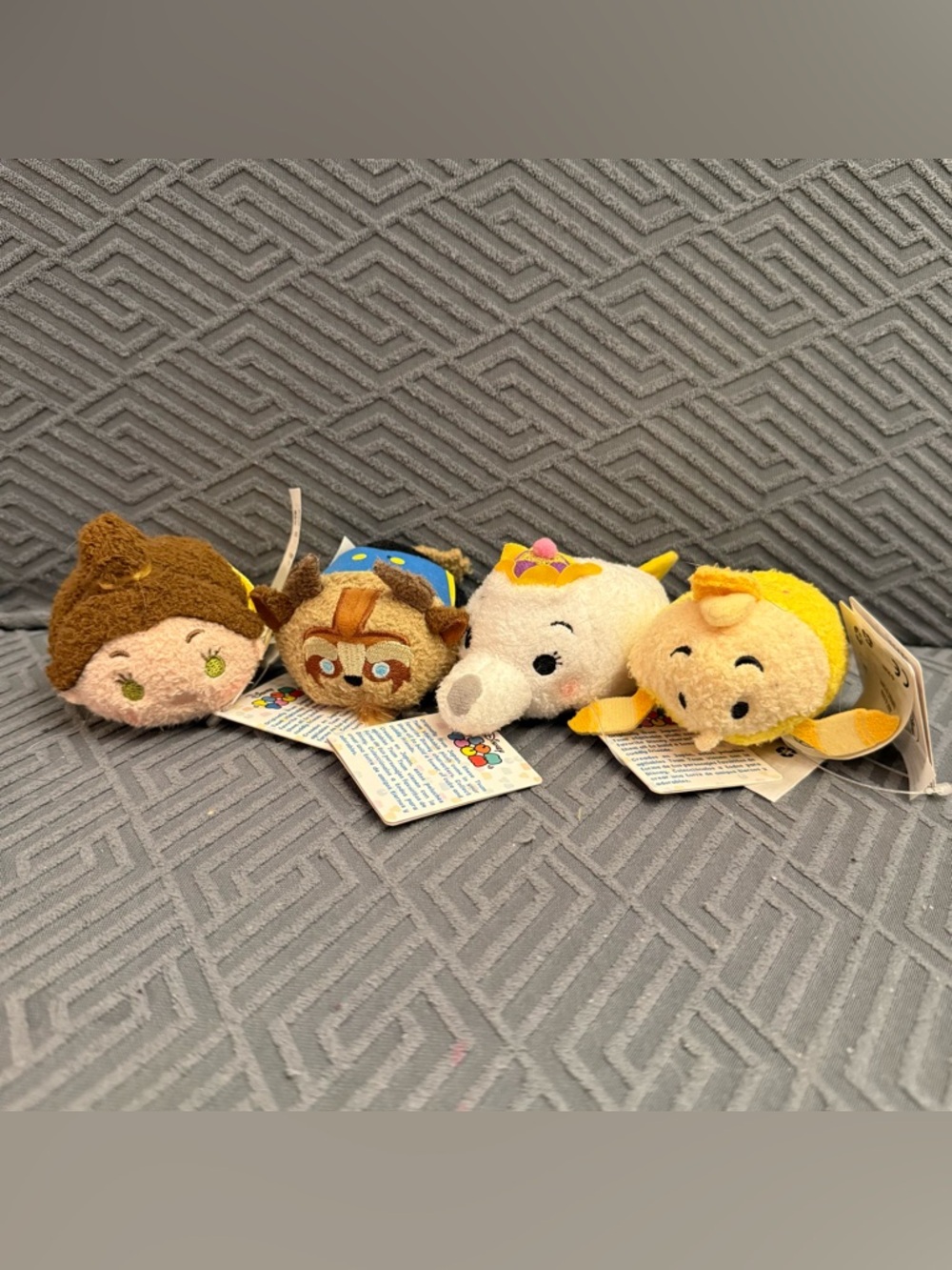 NWT Disney Tsum Tsum Beauty and the Beast: Belle Beast Mrs Potts Chip Lot Of 4